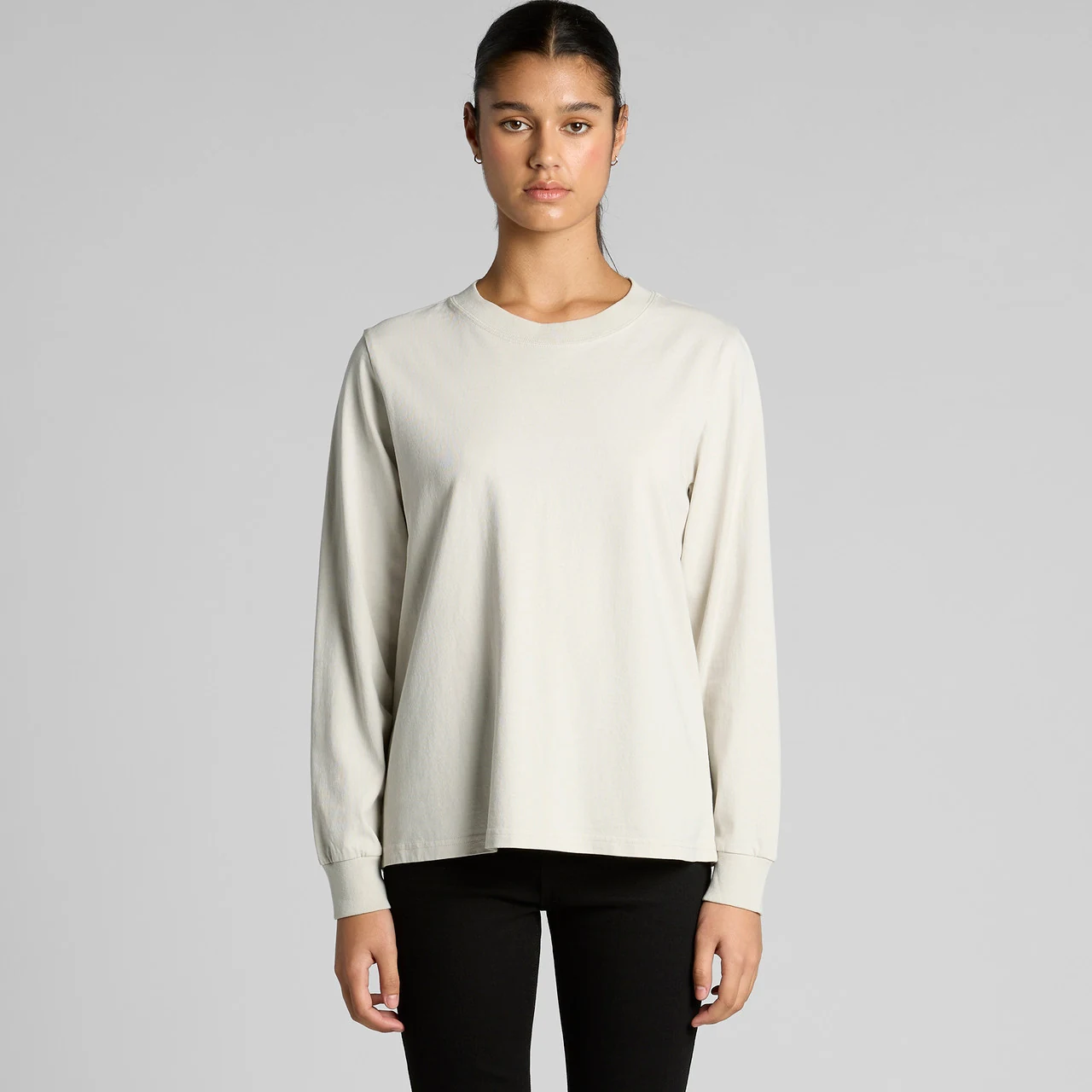 Wo's Heavy Faded L/S Tee - Detail View