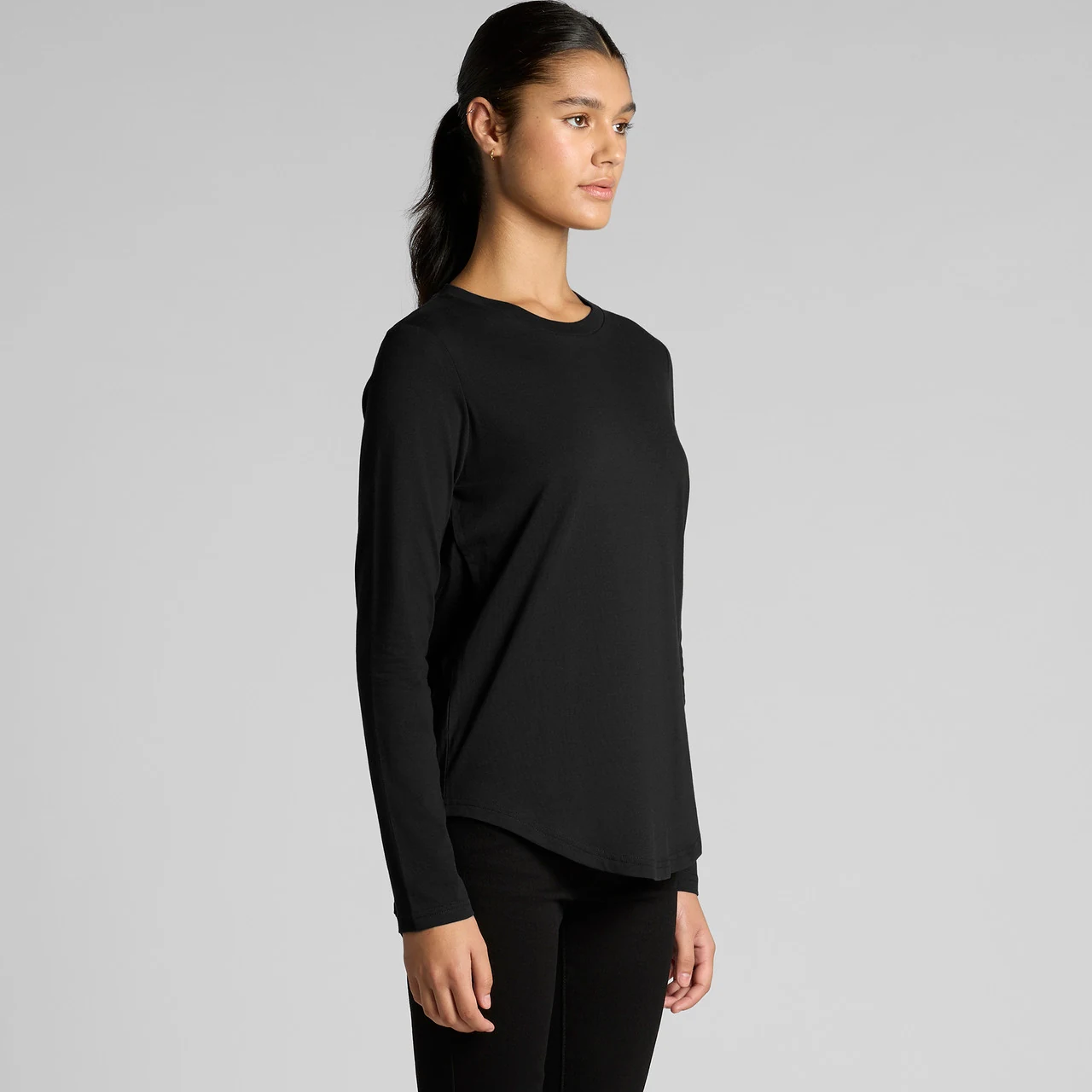 Wo's Maple Curve L/S Tee - Detail View